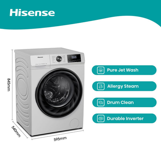 Hisense 8kg Front Load White Auto Washing Machine | WFQP8012VMS