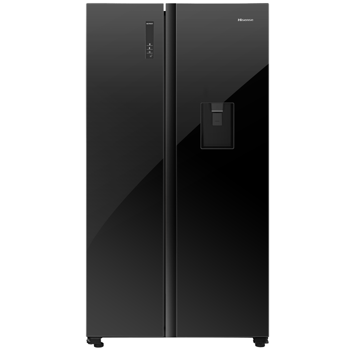 Hisense 504L Side by Side Fridge + Water Dispenser | No Frost | Black Mirror | H670SMIB-WD/RS518N4WBF